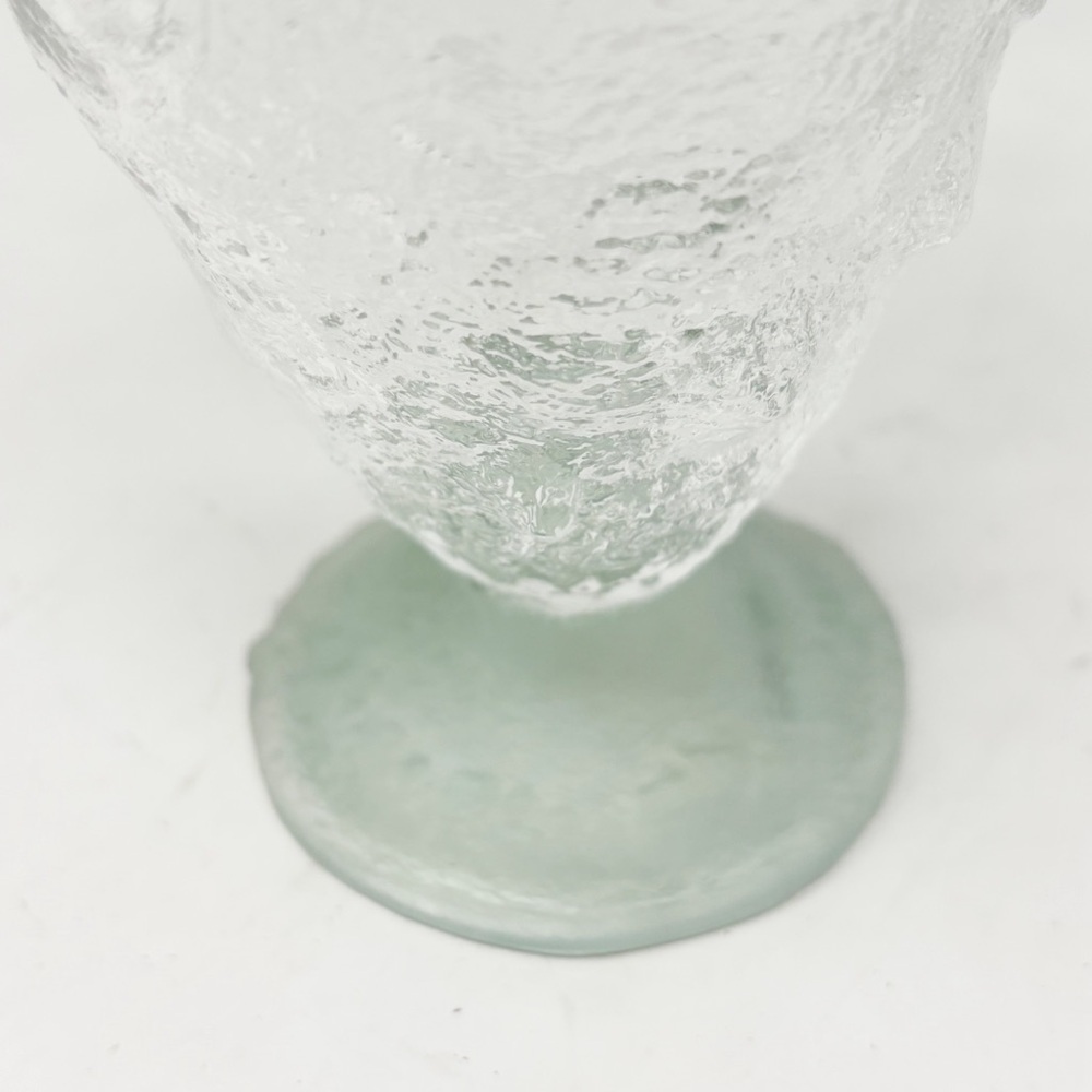 Textured Bubbled Goblet With Nautical Details Celedon Base 5” X 3” X 2.25” - Picture 3 of 7
